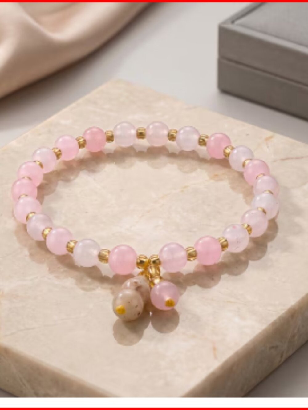 Script Stone 40.00 ctw Beaded Stretch Bracelet (6-6.5In)